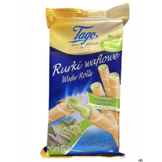 TAGO Rurka waflowa z kremem o smaku pistacjowym 150g