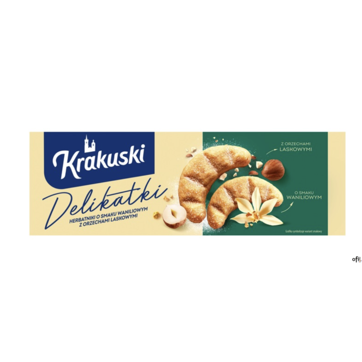 KRAKUSKI Delikatki Herbatniki o smaku waniliowym z orzechami laskowymi 125 g