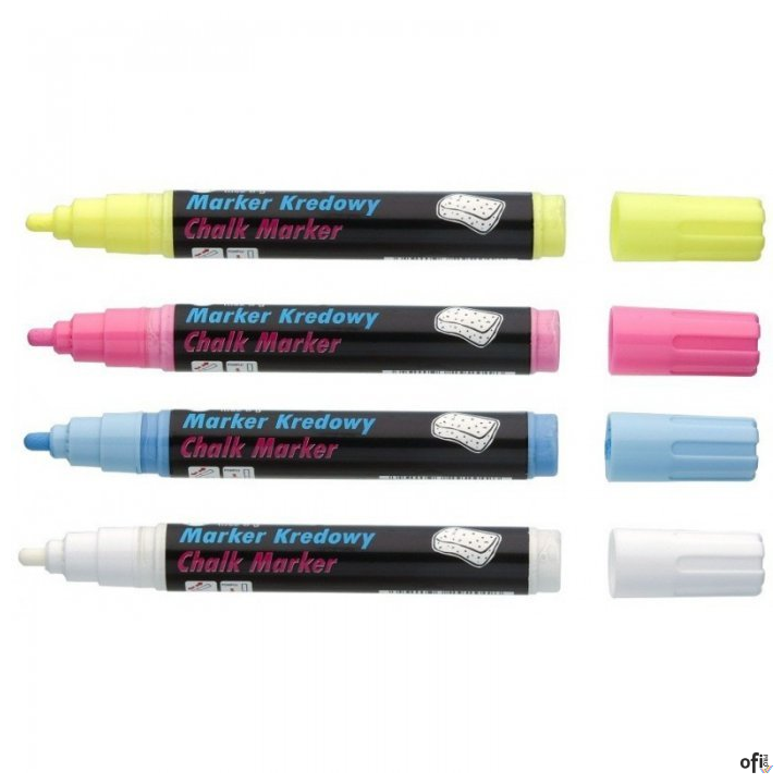 Marker kredowy, końcówka ścięta 8mm, 8g tuszu czarny TO-291 Toma