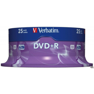 Płyta DVD+R VERBATIM CAKE (25) AZO srebrny mat 4.7GB x16 43500