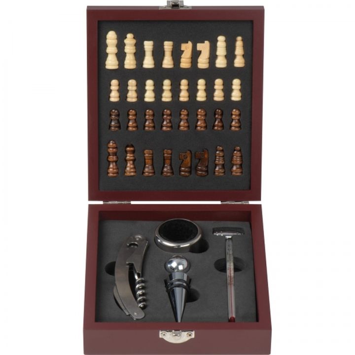 Zestaw do wina z szachami ERNST
