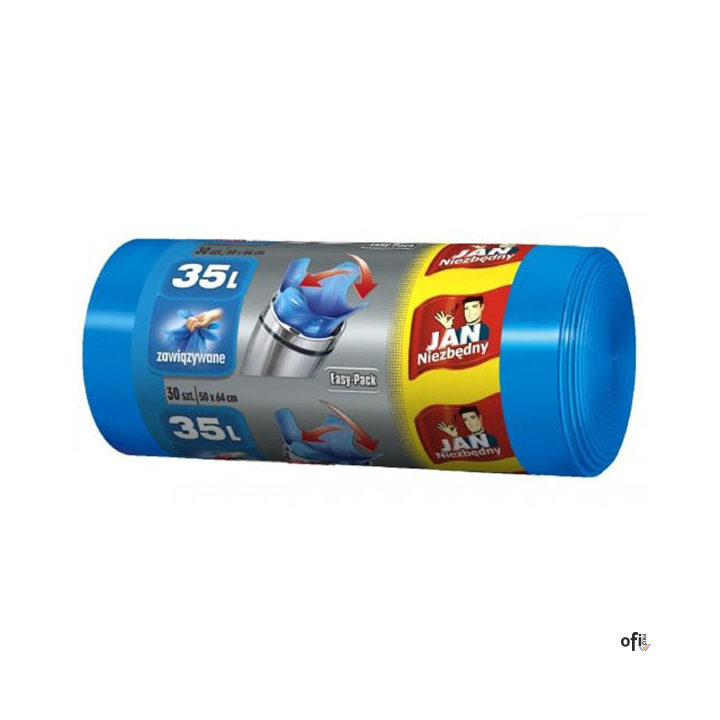 Worki HD Easy_Pack, niebieskie, wiązane, 35 l, 30 szt., 32331, Jan Niezbędny