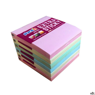 Notes samoprzylepny EXTRA STICKY 76x76mm 4 kol.pastel/90 kart.6szt. Stickin 21659