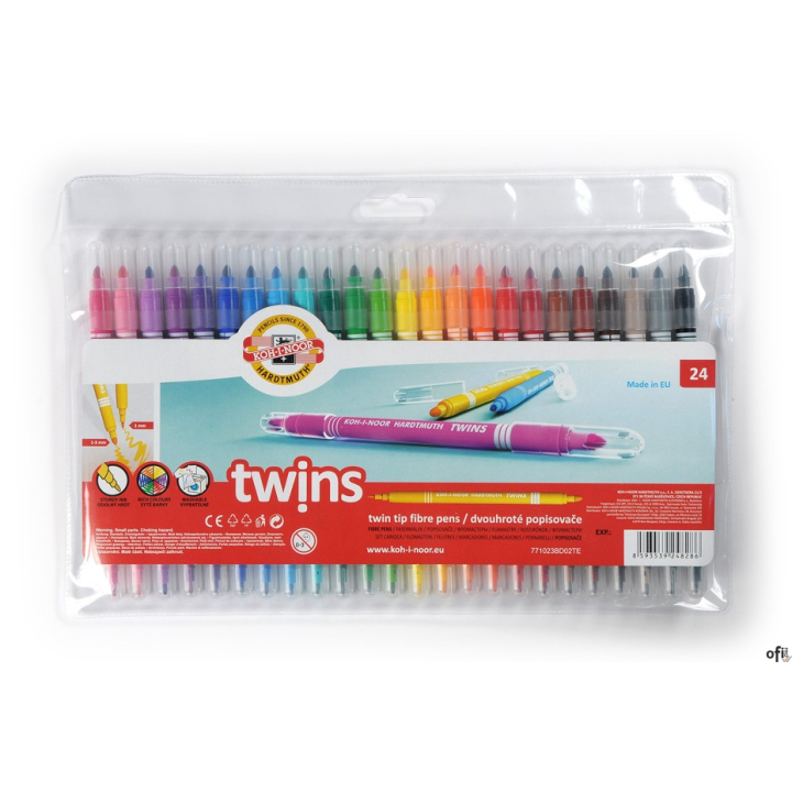 Flamastry dwustronne 24kol.7710/23BD KOH-I-NOOR