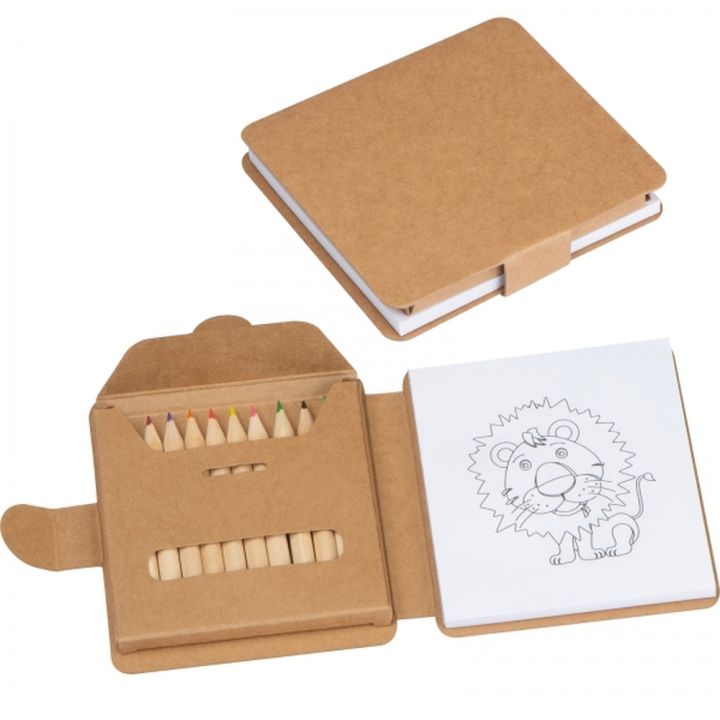 Kolorowanka z kredkami drewnianymi 12 kolorów RUFIN