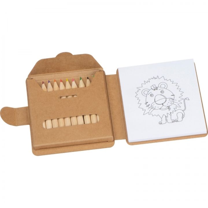 Kolorowanka z kredkami drewnianymi 12 kolorów RUFIN