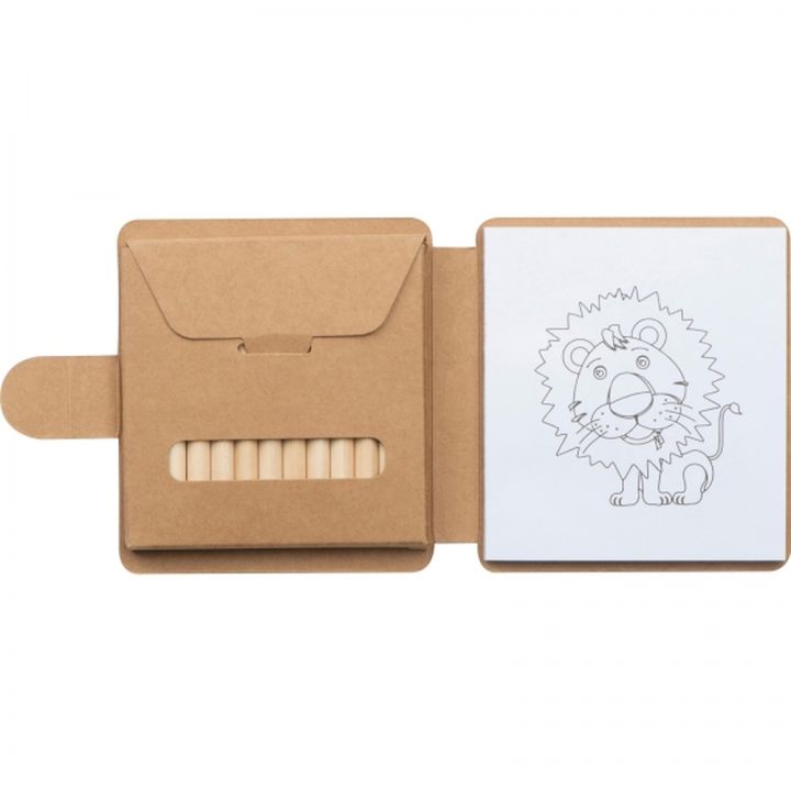 Kolorowanka z kredkami drewnianymi 12 kolorów RUFIN