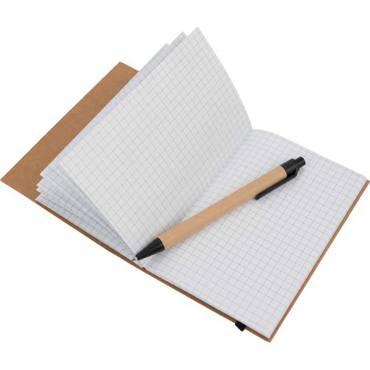 Notatnik A6 w kratkę z długopisem NATALIA
