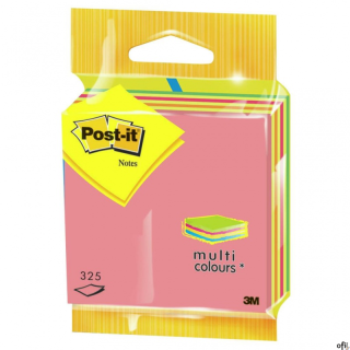 Kostka samoprzylepna POST-IT_ (2014LP), 76x76mm, 1x325 kart., zawieszka, mix kolorów