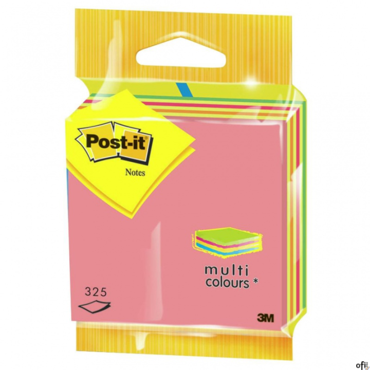 Kostka samoprzylepna POST-IT_ (2014LP), 76x76mm, 1x325 kart., zawieszka, mix kolorów