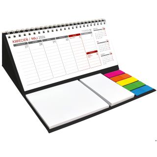 Kalendarz z notesem tygodniowy spiralowany KB044B czarny 2026 WOKÓŁ NAS