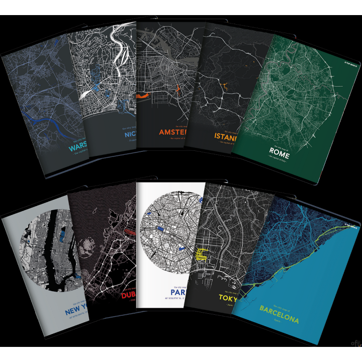 Zeszyt_TOP 2000 MONOCHROME MAPPING A5 96k 70g mix linia z marginesem 400157941  SALE