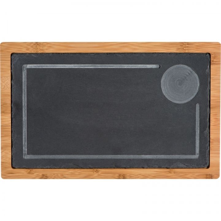 Taca bambusowa z łupkiem SERGIO