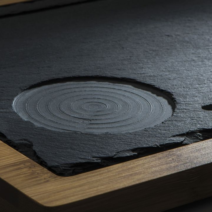 Taca bambusowa z łupkiem SERGIO