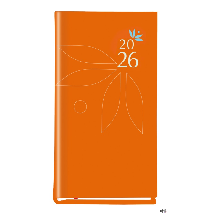 Terminarz Koliber 75x130mm 2026 pomarańczowy Michalczyk i Prokop T-320-07 KALENDARZ tydzień na 2 stronach