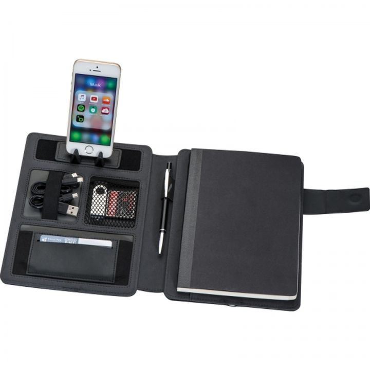 Folder A5 z notatnikiem w linie i power bankiem 4000 mAh FABIOLA