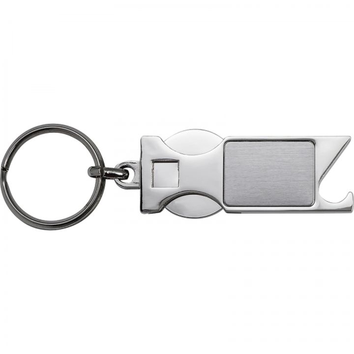 Brelok metalowy otwieracz do butelek z żetonem HILDE