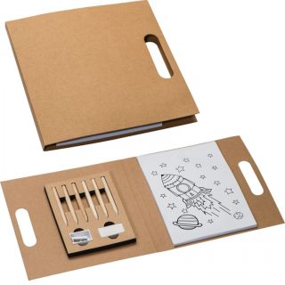 Zestaw do kolorowania z kredkami 6 kolorów CORNELIA