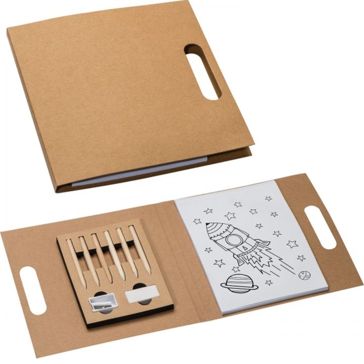 Zestaw do kolorowania z kredkami 6 kolorów CORNELIA