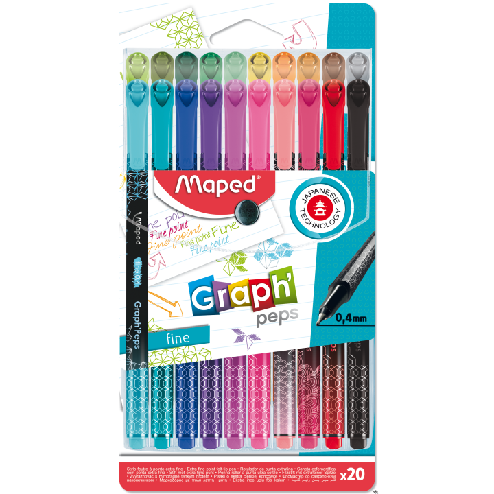 Cienkopis GRAPH PEPS DECO 20 szt etui Maped 749051