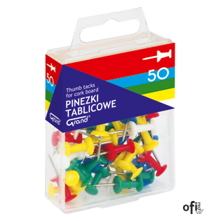 Pinezka tablicowa (50szt) GRAND 110-1116 op. plastikowe