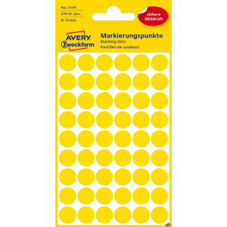 Kółka do zaznaczania żółte 3144 Q12 5ark. Avery Zweckform