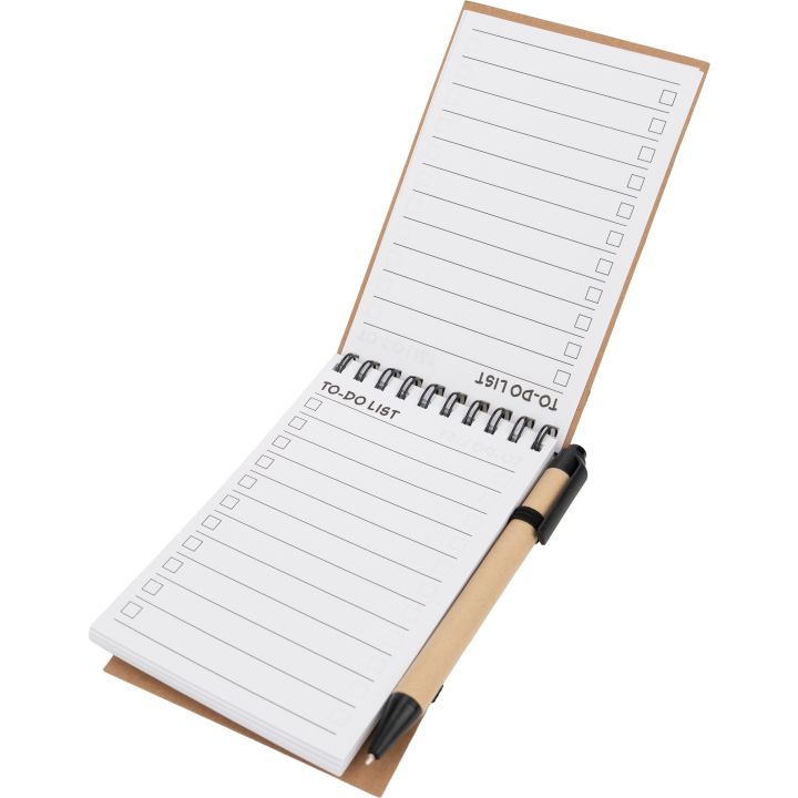 Notatnik w linie z długopisem tekturowym EUGENIO