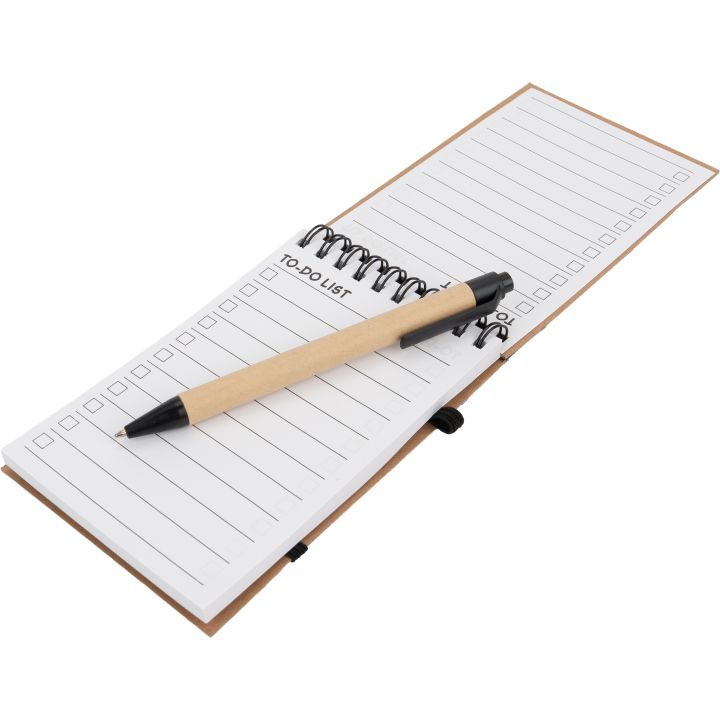 Notatnik w linie z długopisem tekturowym EUGENIO