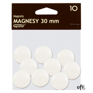 Magnes 30mm GRAND, biały, 10 szt 130-1693