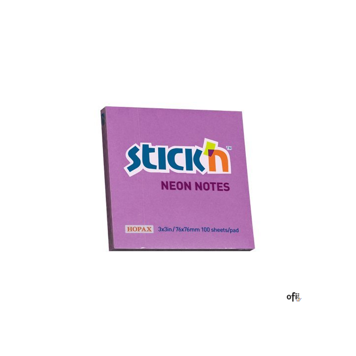 Bloczek STICKN 76x76mm fioletowy neonowy 100k 21210 STICKN
