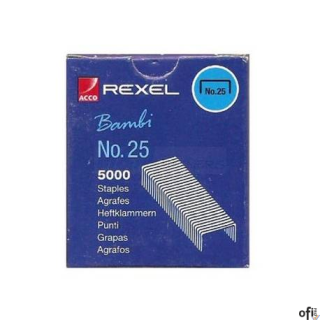 Zszywki nr.25(4mm) 1500szt. ACCO5020 REXEL BAMBI
