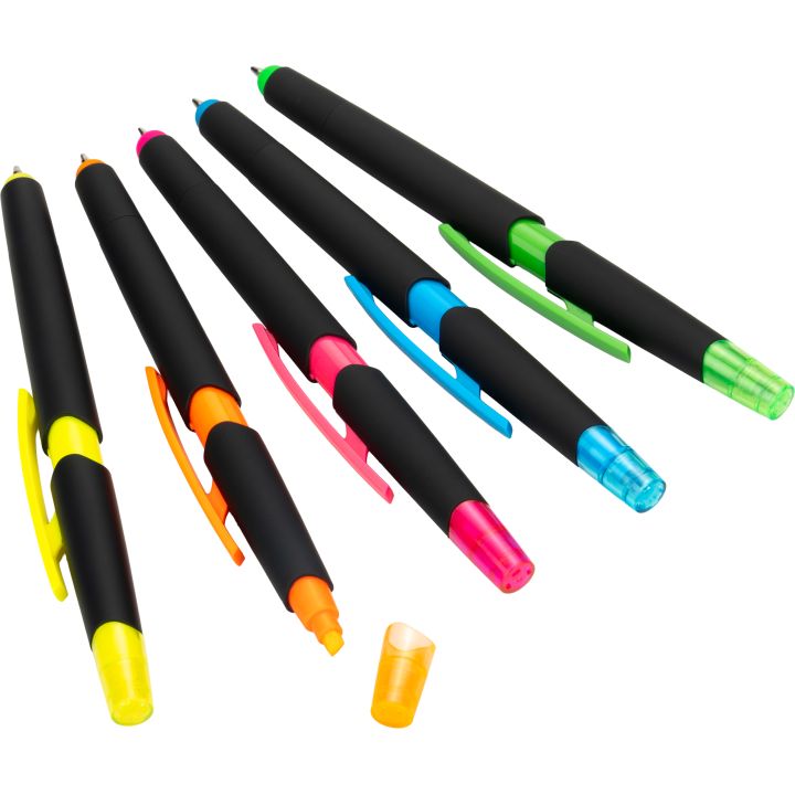 Długopis plastikowy z zakreślaczem touch pen EMMETT