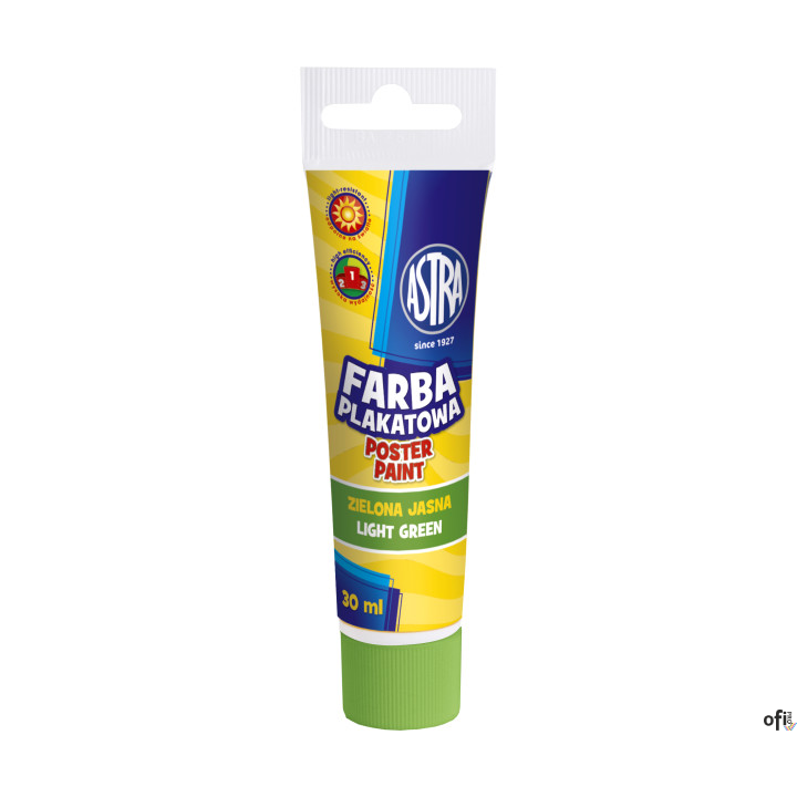 Farba plakatowa Astra tuba 30 ml - jasna zieleń, 83110910