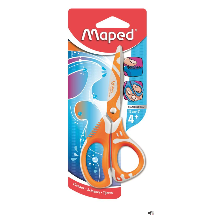 Nożyczki szkolne Zenoa Fit asymetryczne 13cm Blister 670110 MAPED