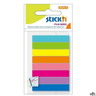Zakładki indeksujące 45x8mm mix 8 kolorów neon STICKN 21401