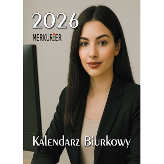 Kalendarz stojący, okładka kolorowa drukowana na kredzie, kalendarium dwukolorowe drukowane na papierze offsetowym 70g/m2, stoja