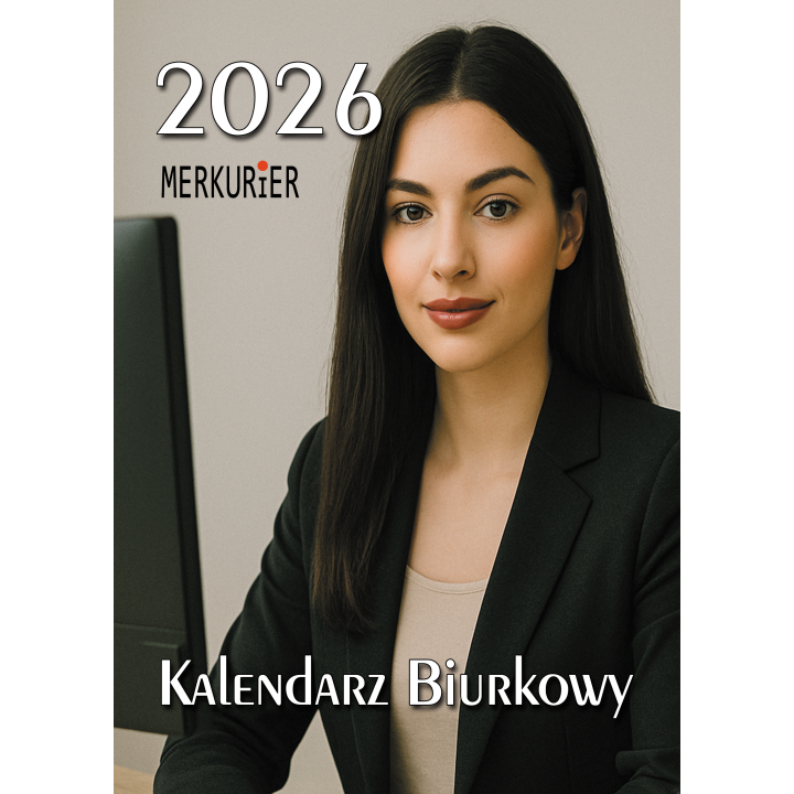 Kalendarz stojący, okładka kolorowa drukowana na kredzie, kalendarium dwukolorowe drukowane na papierze offsetowym 70g/m2, stoja
