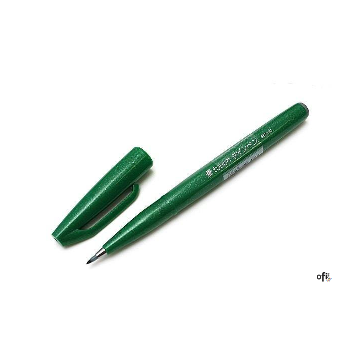 Pisak pędzelkowy do kaligrafii zielony SES15-D PENTEL