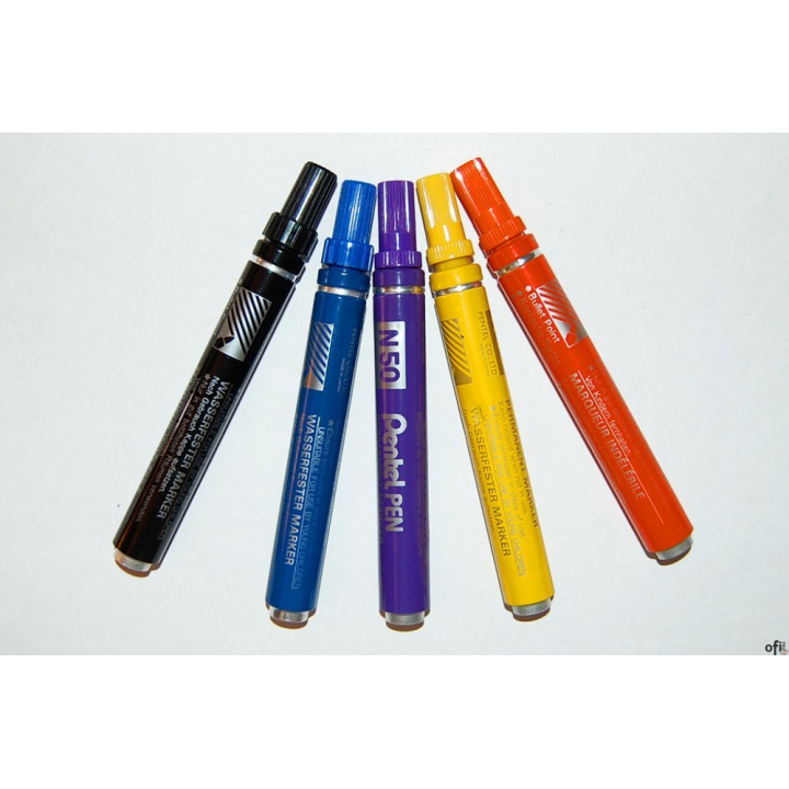 Marker permanentny N50 niebieski okrągła końcówka PENTEL