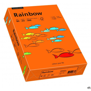 Papier xero kolorowy A4 80g 500 ark. RAINBOW R26 ciemnopomarańczowy 88042453