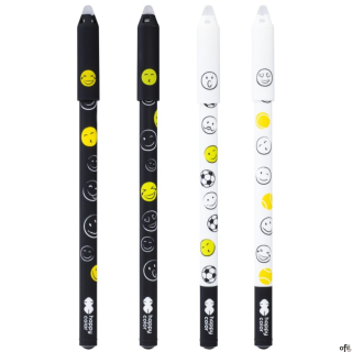 Wymazywalny długopis żelowy w kolorowej obudowie. Dzięki unikalnej formule tuszu napisany tekst można łatwo wymazać. Gumka do wy