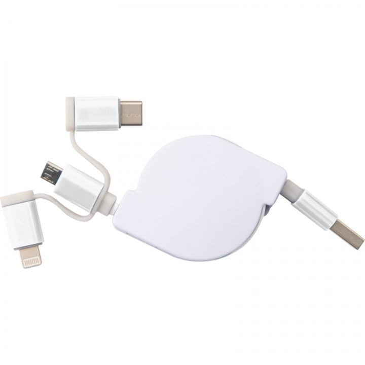 Kabel do ładowania z 3 wtyczkami rozwijany NICO