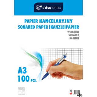 Papier kancelaryjny A3 kratka (100) 70g INTERDRUK