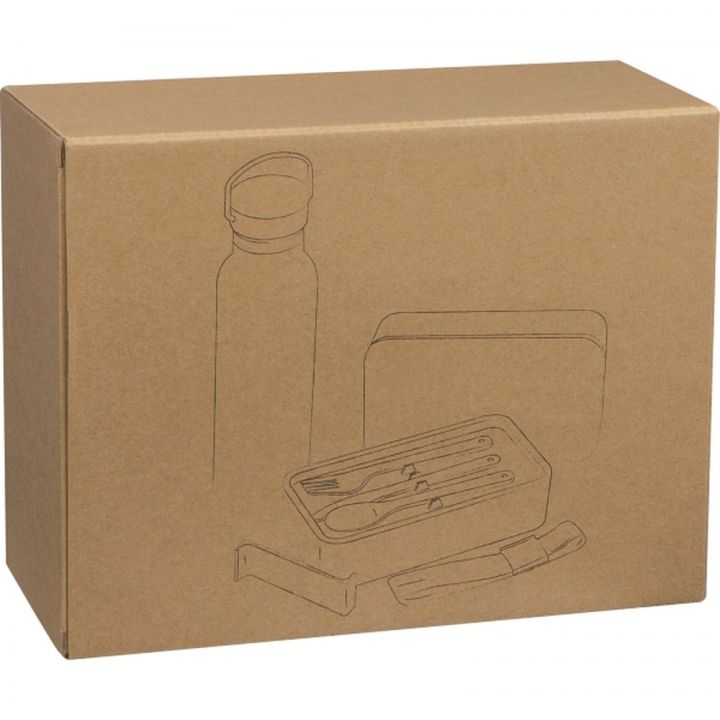 Zestaw lunch box ze sztućcami i butelka termiczna 500 ml STEPHAN