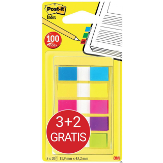 Zakładki indeksujące POST-IT_ (683-5CBP), 11,9mmx43,1mm, 3x20+2x20, mix kolorów