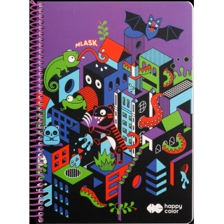 Kołonotatnik ME&CITY 1, B5, 80k, kratka, 80g/m2, Happy Color HA 4742 1825-ME1