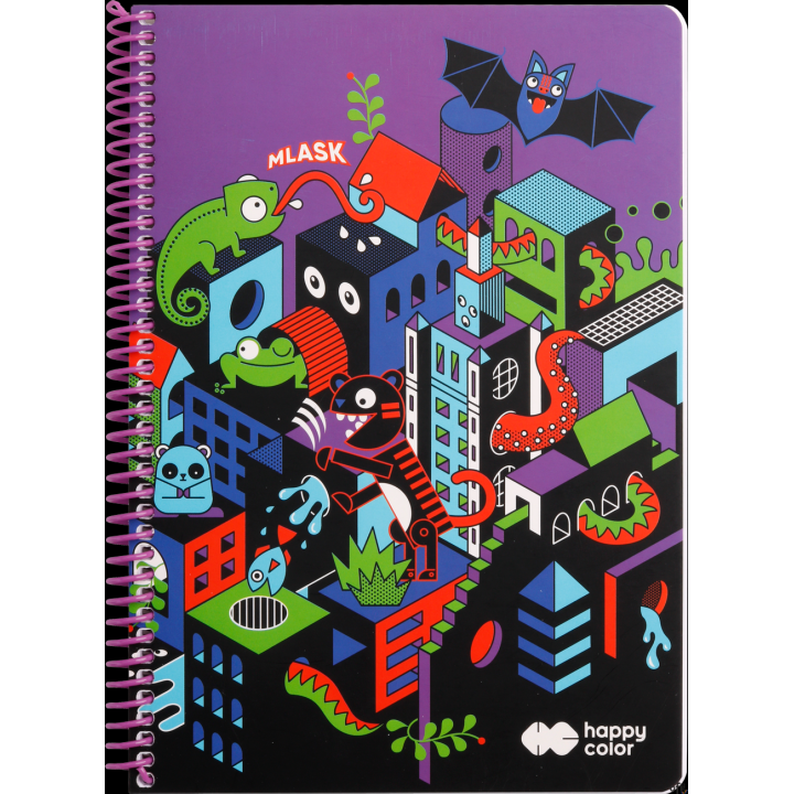 Kołonotatnik ME&CITY 1, B5, 80k, kratka, 80g/m2, Happy Color HA 4742 1825-ME1
