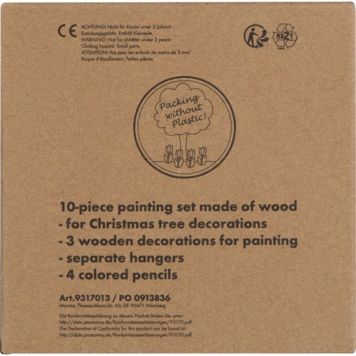 Zawieszki na choinkę do kolorowania z kredkami PABLO