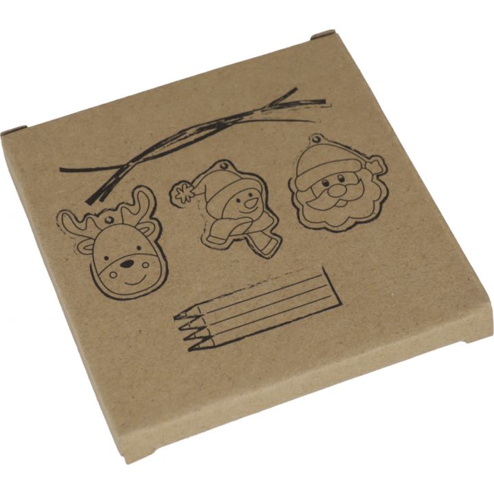 Zawieszki na choinkę do kolorowania z kredkami PABLO