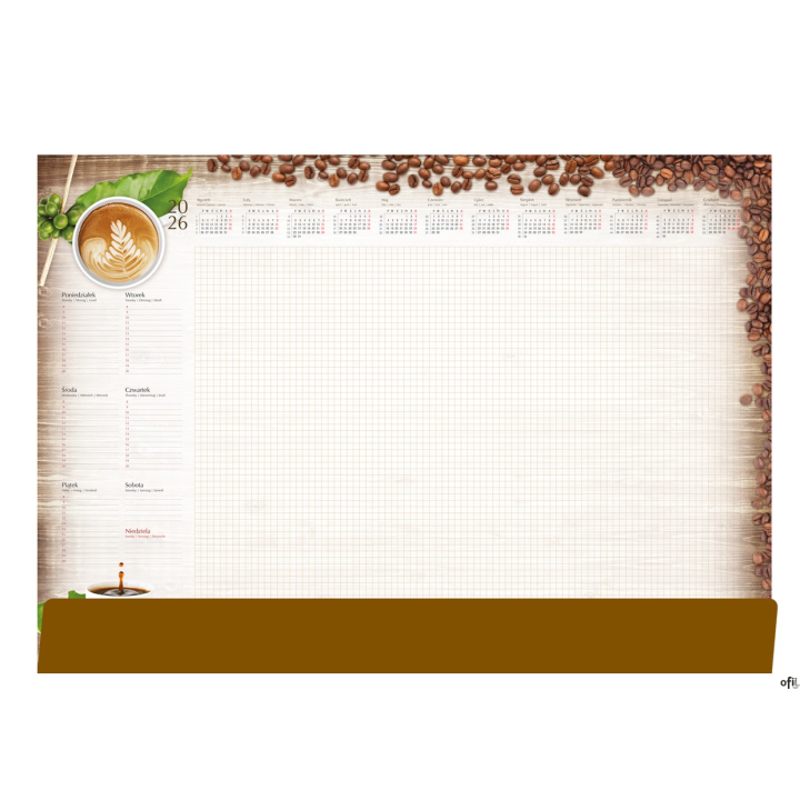 Terminarz - Planer A2 z listwą 2026 Kawa Michalczyk i Prokop T-1-A2-2 kalendarz biuwar
